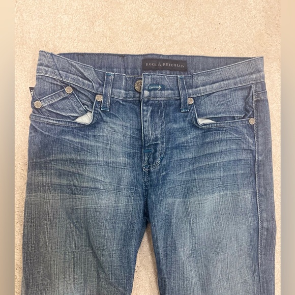 Rock & Republic Blue Distressed Jeans in Size 26 - Picture 2 of 8